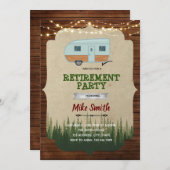 ヴィンテージのキャンプ引退パーティー 招待状 (正面/裏面)