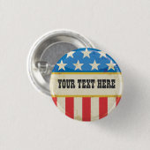 ヴィンテージのキャンペーン米国の旗ボタン 缶バッジ (正面&裏面)