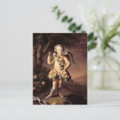 ヴィンテージのキューピッドおよび矢のバレンタインの郵便はがき シーズンポストカード (スタンド正面)