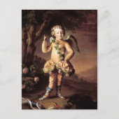 ヴィンテージのキューピッドおよび矢のバレンタインの郵便はがき シーズンポストカード (正面)