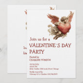 ヴィンテージのキューピッドとハート 招待状 (正面/裏面)