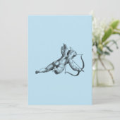 ヴィンテージのキューピッドと矢の愛の天使 招待状 (スタンド正面)