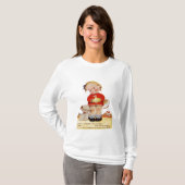 ヴィンテージのキューピッドの人形の女性LSワイシャツ Tシャツ (正面フル)