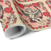 ヴィンテージのキューピッドラブ ラッピングペーパー (ロールコーナー)