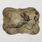 ヴィンテージのキューピッドラブ 招待状 (正面/裏面)