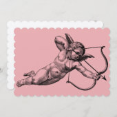 ヴィンテージのキューピッド ラブ 招待状 (正面/裏面)