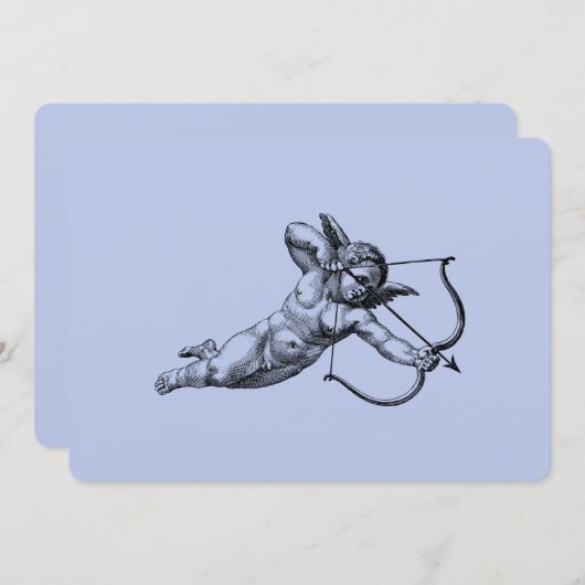 ヴィンテージのキューピッド ラブ 招待状 (正面/裏面)