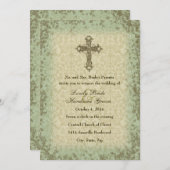 ヴィンテージのキリスト教の十字の結婚式招待状 招待状 (正面/裏面)