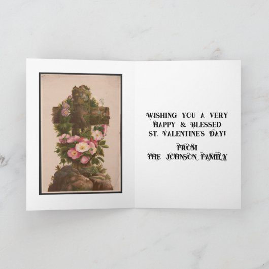 ヴィンテージのキリスト教の聖バレンタインデー シーズンカード (内部)
