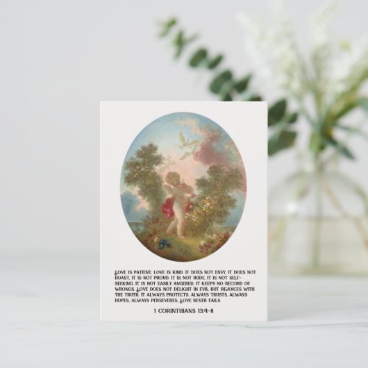 ヴィンテージのキリスト教の聖バレンタインデー シーズンポストカード (スタンド正面)