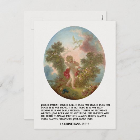 ヴィンテージのキリスト教の聖バレンタインデー シーズンポストカード (正面/裏面)