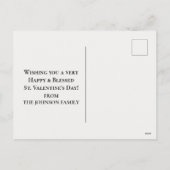 ヴィンテージのキリスト教の聖バレンタインデー シーズンポストカード (裏面)