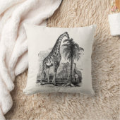 ヴィンテージのキリンのパーソナライズな動物のイラストレーション クッション (ブランケット)