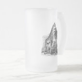 ヴィンテージのキリンのパーソナライズな動物のイラストレーション フロストグラスビールジョッキ (正面右)