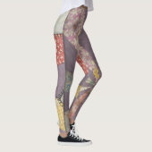 ヴィンテージのキルトのブロックのレギンス-星のデザイン レギンス (右)