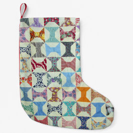 ヴィンテージのキルト スモールクリスマスストッキング