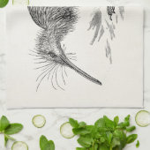 ヴィンテージのキーウィの鳥の旧式な鳥のテンプレート キッチンタオル (折り畳み)