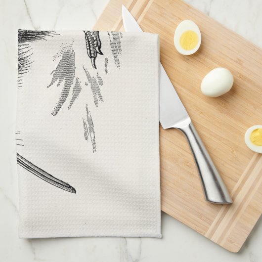 ヴィンテージのキーウィの鳥の旧式な鳥のテンプレート キッチンタオル (四つ折り)