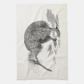 ヴィンテージのキーウィの鳥の旧式な鳥のテンプレート キッチンタオル (縦)