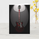 ヴィンテージのギターの挨拶状 カード (黄色い花)