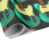 ヴィンテージのギターの無光沢の包まれたな紙 ラッピングペーパー (ロールコーナー)