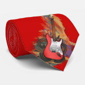 ヴィンテージのギター-カスタムな背景のタイ ネクタイ (ロール)