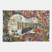 ヴィンテージのギター- キッチンタオル (横)