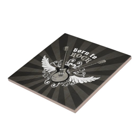 ヴィンテージのギター-タイル--を揺するために生まれて下さい タイル (側面)