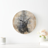 ヴィンテージのギター ラージ壁時計 (ホーム)