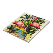 ヴィンテージのギフト用の箱のためのかわいらしいピンクのフラミンゴのタイル タイル (側面)