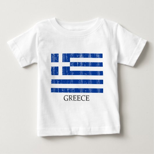 ヴィンテージのギリシャ人の旗 ベビーTシャツ (正面)