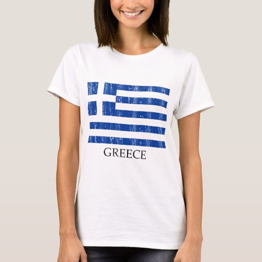 ヴィンテージのギリシャ人の旗 Tシャツ (正面)