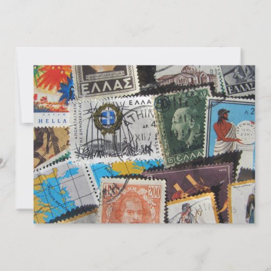 ヴィンテージのギリシャ語は招待状を押します 招待状 (正面)