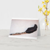 ヴィンテージのクイル写真撮影 カード (黄色い花)