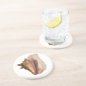 ヴィンテージのクイーン コンク シーシェル シェル、海洋動物 コースター (側面)