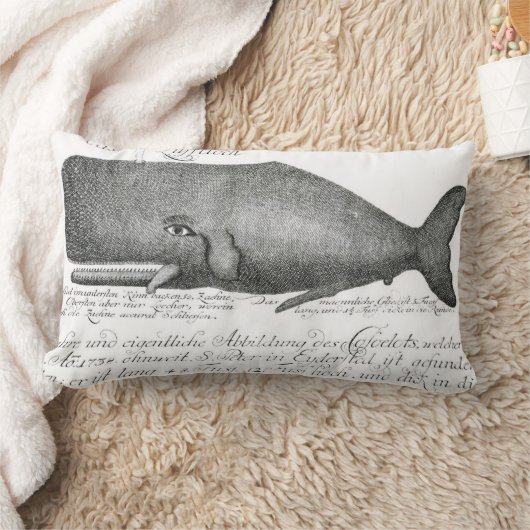 ヴィンテージのクジラのイラストレーション、航海のな装飾用クッション ランバークッション (ブランケット)