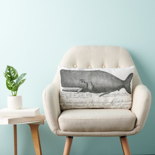 ヴィンテージのクジラのイラストレーション、航海のな装飾用クッション ランバークッション (椅子)