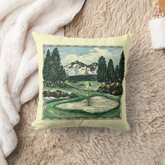 ヴィンテージのクラシックなゴルフコースの装飾的な枕 クッション (ブランケット)