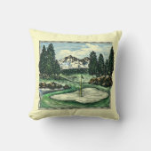 ヴィンテージのクラシックなゴルフコースの装飾的な枕 クッション (正面)