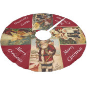 ヴィンテージのクラシックなサンタクロースの木のスカート ブラッシュドポリエステルツリースカート (アングル)