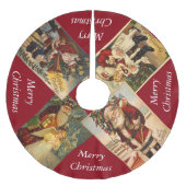 ヴィンテージのクラシックなサンタクロースの木のスカート ブラッシュドポリエステルツリースカート (正面)