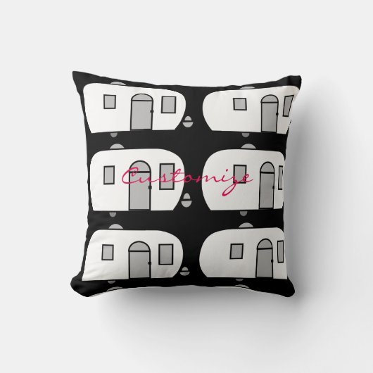 ヴィンテージのクラシックなトレーラーによって円形にされるキャラバン クッション (正面)