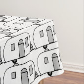 ヴィンテージのクラシックなトレーラーによって円形にされるキャラバン テーブルクロス (インサイチュ)