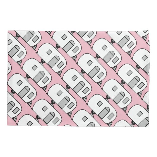 ヴィンテージのクラシックなトレーラーによって円形にされるキャラバン 枕カバー (裏面)