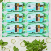 ヴィンテージのクラシックなトレーラーのキャラバンThunder_Cove キッチンタオル (折り畳み)