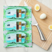 ヴィンテージのクラシックなトレーラーのキャラバンThunder_Cove キッチンタオル (四つ折り)