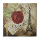 ヴィンテージのクラシックなパリの花のスタイル タイル (正面)