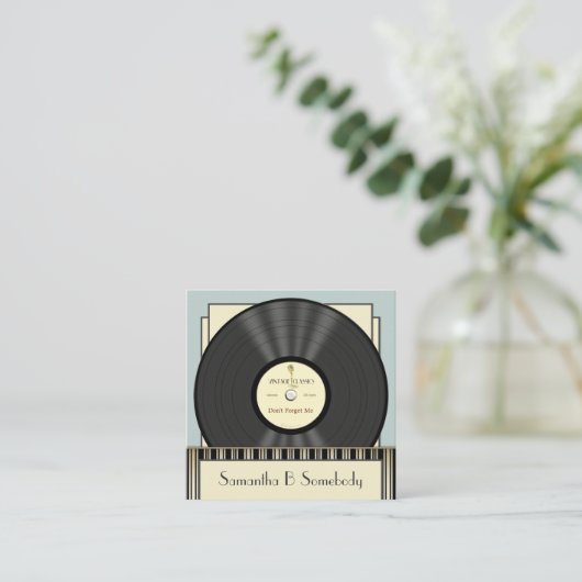 ヴィンテージのクラシックなレコード スクエア名刺 (スタンド正面)