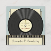 ヴィンテージのクラシックなレコード スクエア名刺 (正面)