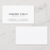 ヴィンテージのクラシックな一見のデザインのスタイリッシュで明白なトレンディー 名刺 (正面/裏面)